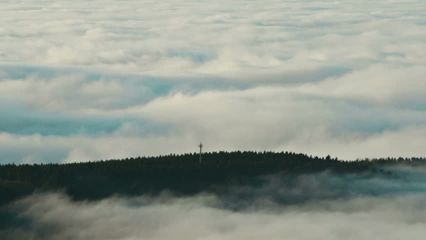 Fog over the hill - time lapse