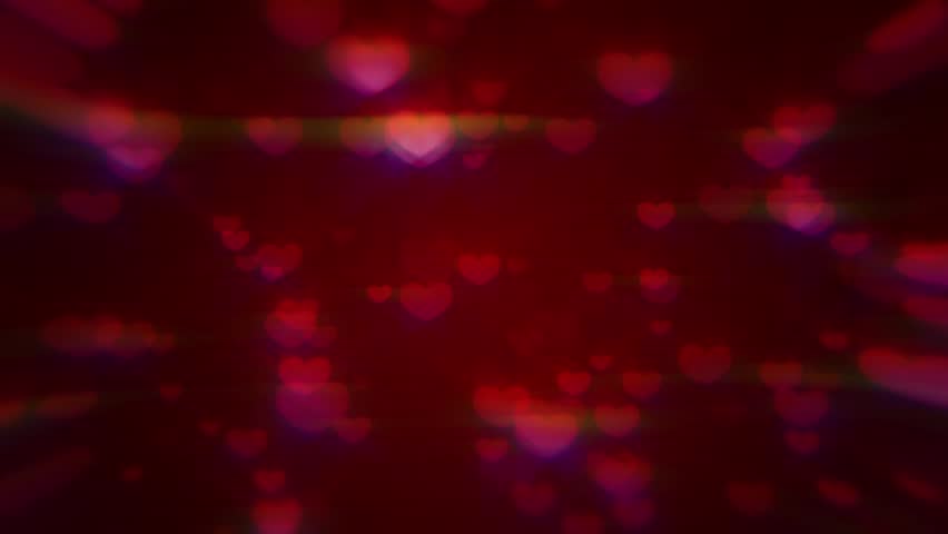valentine's day loopable abstract background, flying hearts