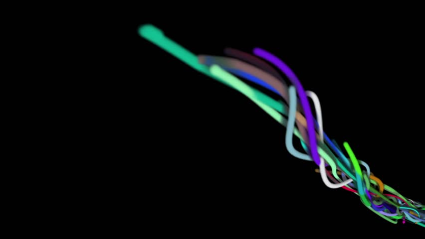 Futuristic moving intertwining colorful lines. wire intertwined