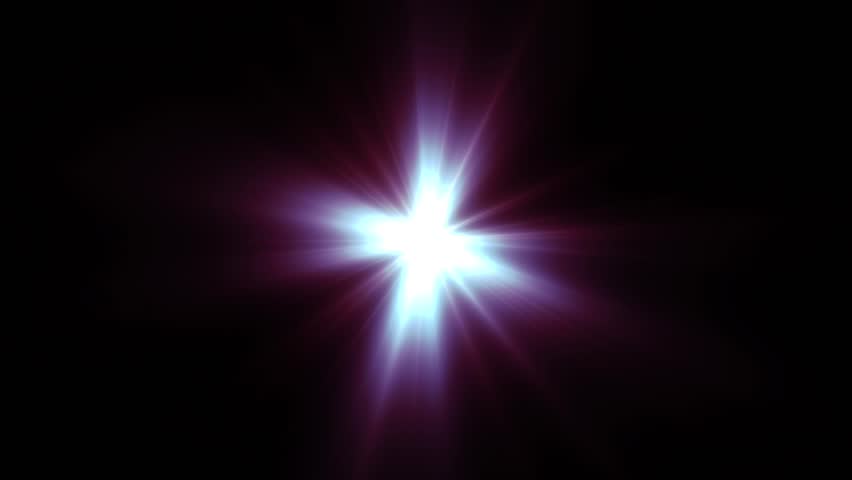Light shining red star with long rays