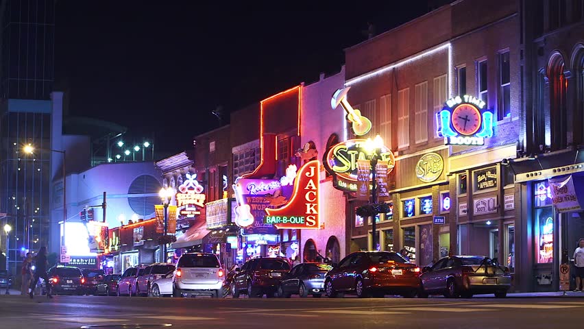 Neon sign in the Nashville downtown strip.