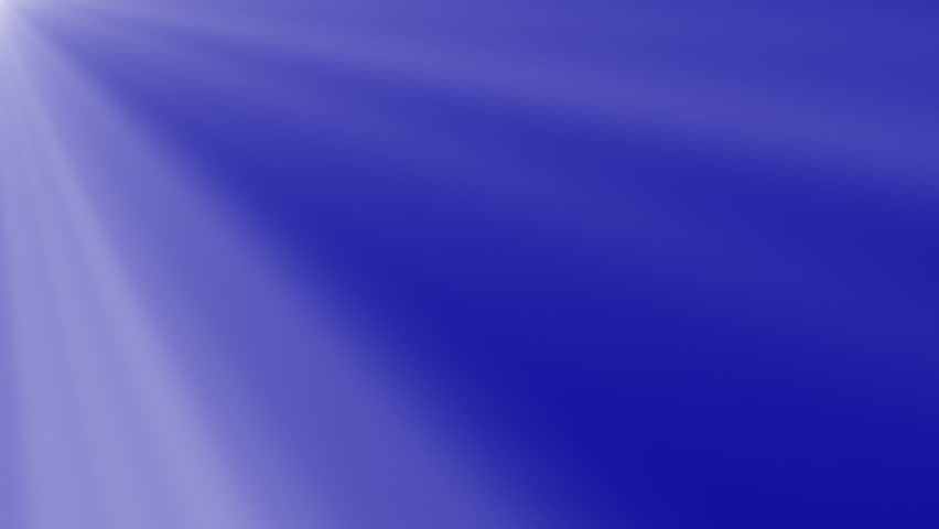 Looping clip of white light rays on a blue background. Animation created in