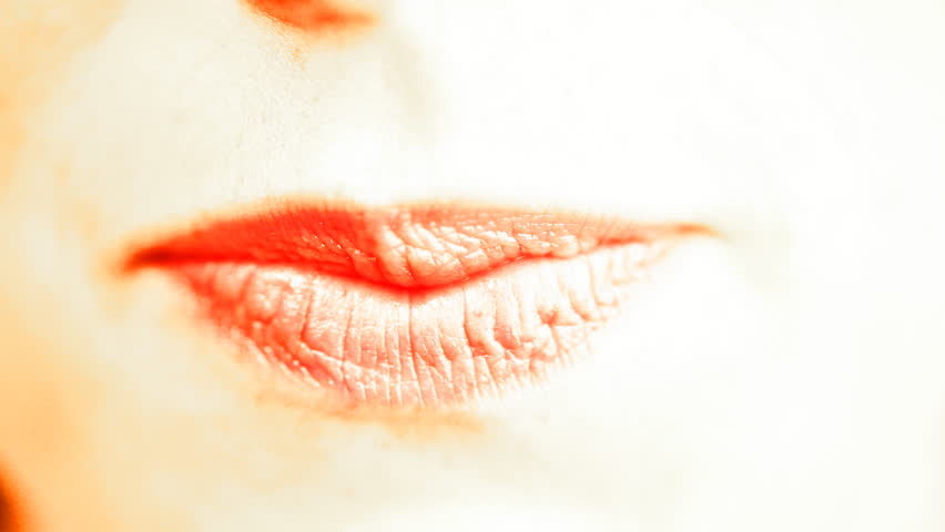 Glowing red female lips