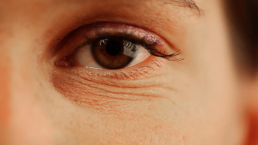 Extreme macro of female brown eye