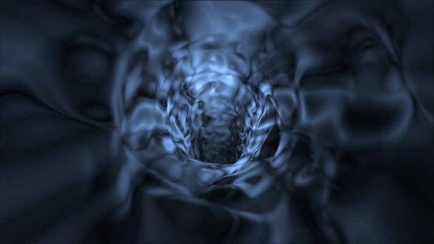 Looping clip of flying through a cold blue tunnel. Animation created in After