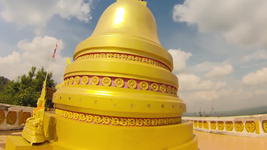KRABI - CIRCA DECEMBER: Timelapse. View of Buddhist stupa at Tiger Cave Temple