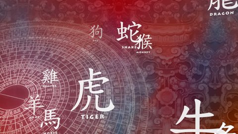 Chinese zodiac –  seamless looping
 Stockvideo