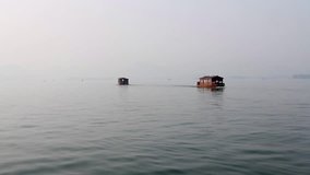 The travel boat for picking up visitors in the West Lake, Hangzhou, China