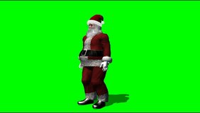 Santa Claus says hello and waves clip green screen video footage
