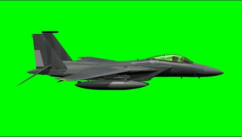 flying Jet-F15 Airplane green screen video Clip Footage