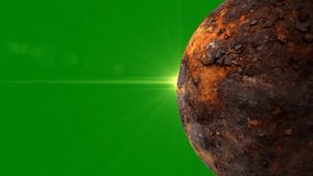 red space planet animation with starlight green screen video background footage clip