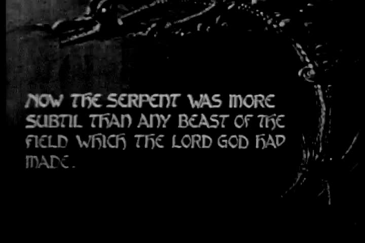 Silent 1920s era film depicting the Biblical story of Adam and Eve in the Garden of Eden.