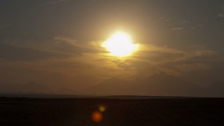 Vibrant Sunset behind the Mountain, timelapse, 4K UHD