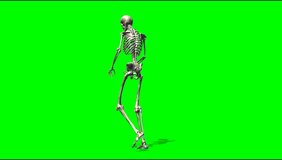 skeletal rage walk animation green screen video footage 