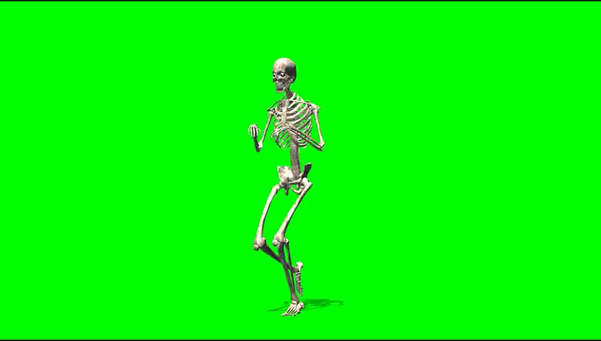 skeleton run - seperated on green Stock Footage Video (100% Royalty ...
