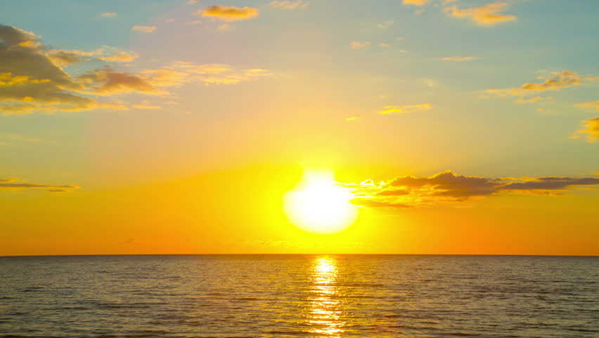 sunset on the sea, 4K timelapse
