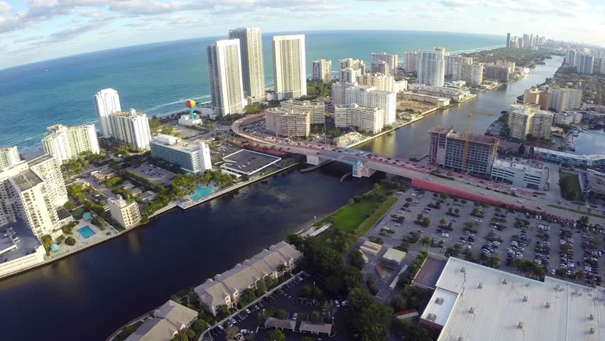 Aerial Footage Hallandale Beach Florida Stock Footage Video (100% ...