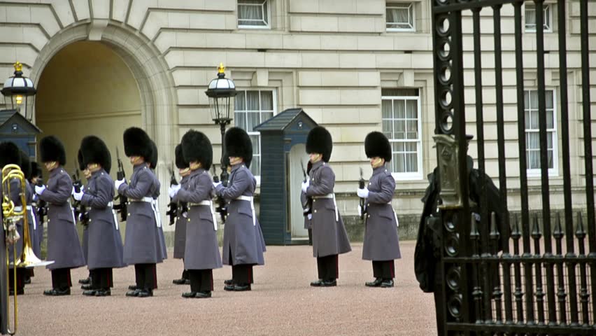 LONDON - CIRCA DECEMBER, 2013: Change of guards at the Buckingham palace circa