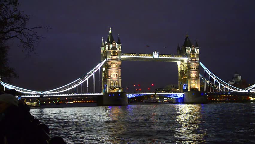 Tower Bridge in London night view, London, United Kingdom