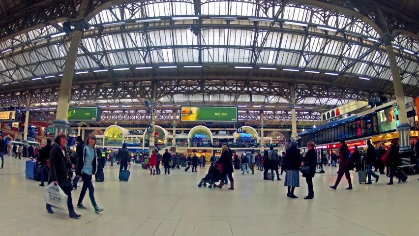 LONDON, UNITED KINGDOM - DECEMBER 1, 2013: Timelapse of Commuters inside