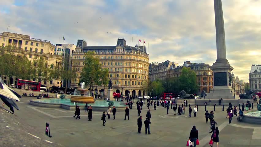 LONDON, UNITED KINGDOM - CIRCA DECEMBER, 2013: Panning timelapse of commuters on