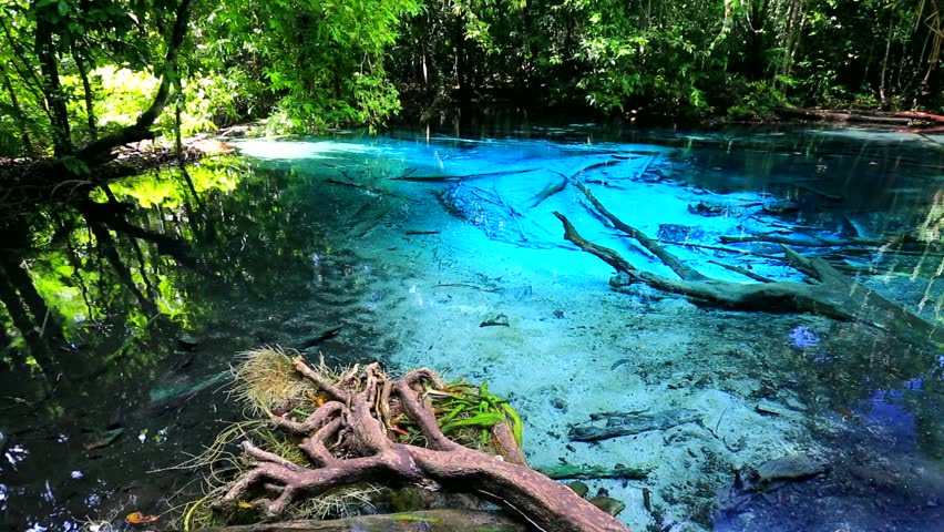 Blue Pool (Sra Nam Phut) - Spring Pool is the origin of emerald pool (Sra