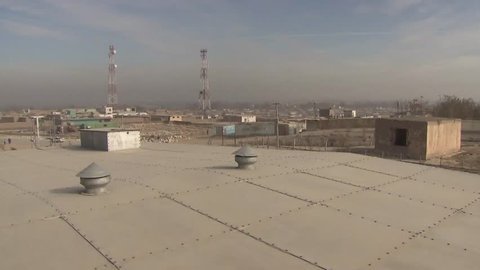 View from top of a huge water tank over the city of Kunduz in northern Afghanistan.