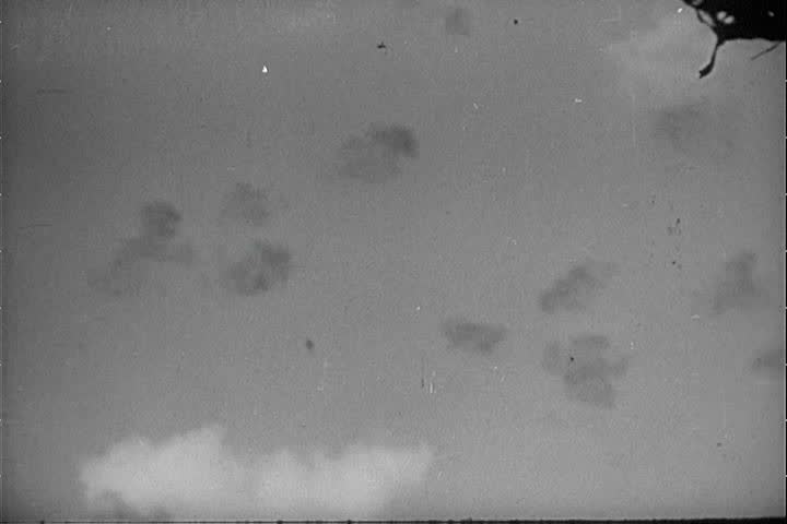 Japanese kamikaze pilots attack US navy ships in World War Two.
