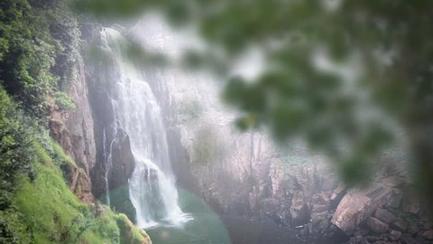 Waterfall zoom effect of Haew Na Lok waterfall. Back to nature. Khao Yai national park, thailand