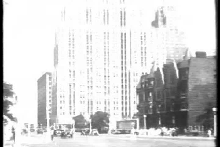 The building of a skyscraper in 1930 in New York City.