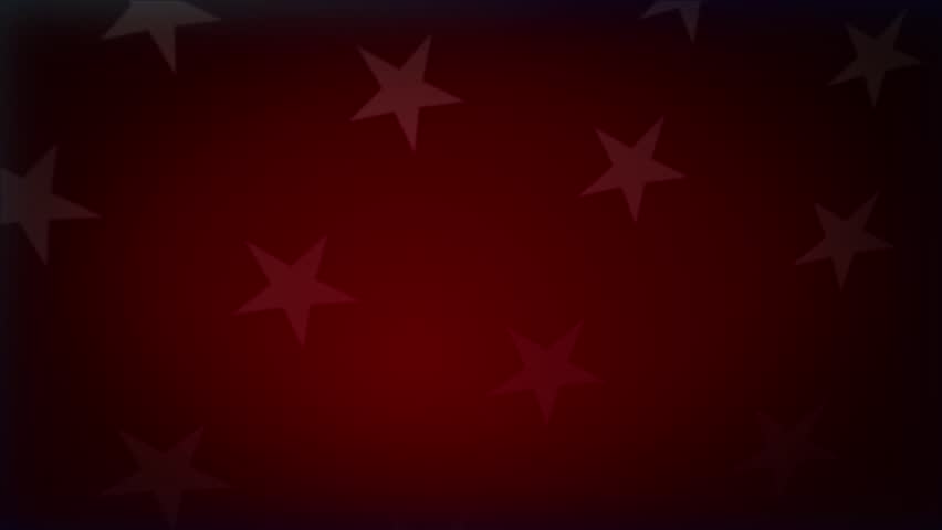 red background, with white stars