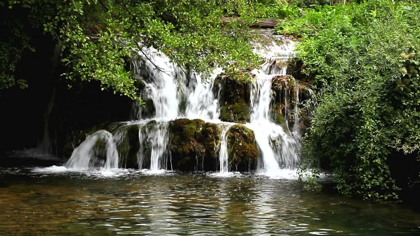 peaceful fresh water in the beautiful waterfall