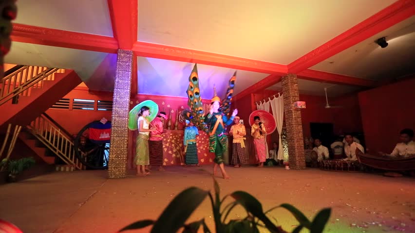 SIEM REAP, CAMBODIA - CIRCA DECEMBER: Local folk dance show, on circa December,