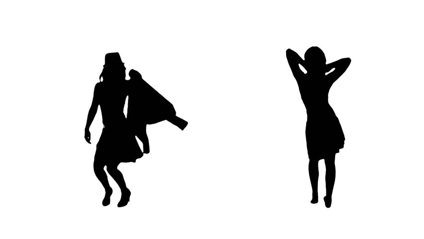 female dancing silhouette belly sexy dance: стоковое видео (без лицензионны...