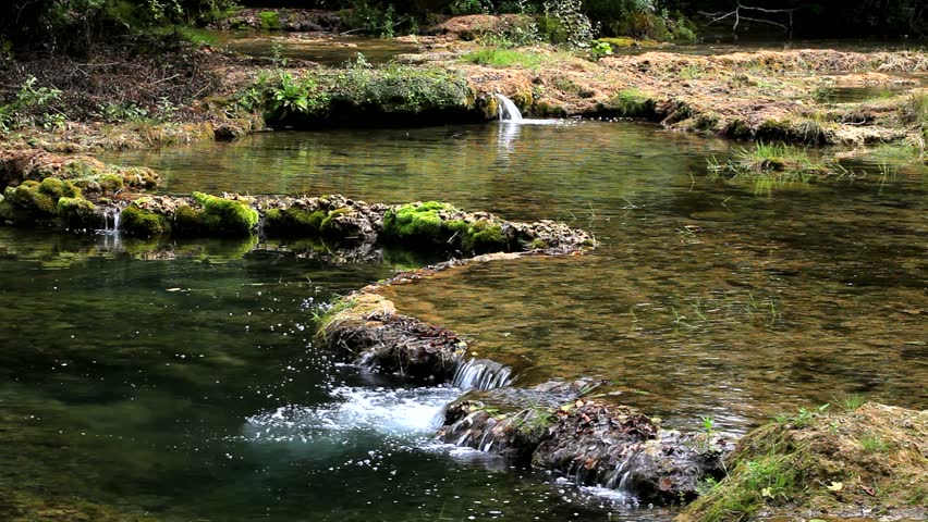 peaceful fresh water in the beautiful waterfall