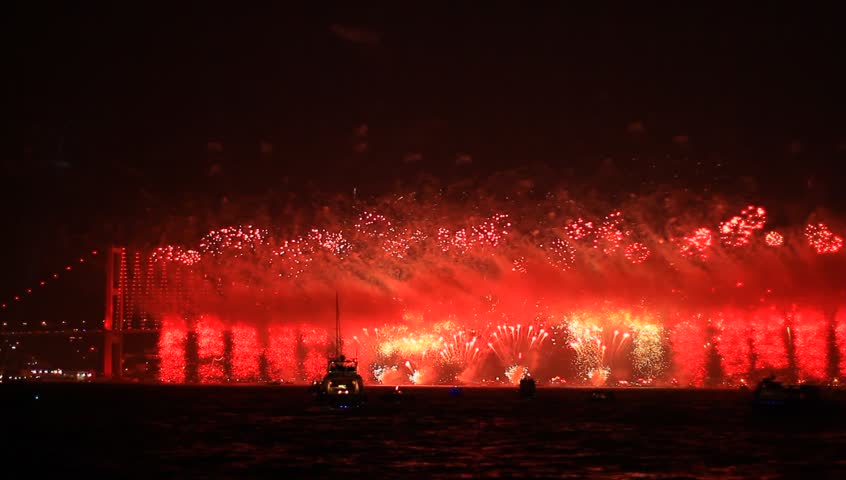 Celebration. Istanbul celebrates to Anniversary of Republic with a great show. 
