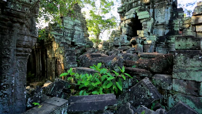 Tourist visit Ta Prohm Temple, Angkor, Cambodia. The temple of Ta Prohm was used