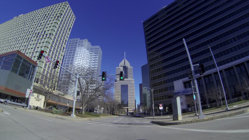 A driver's perspective of driving in downtown Pittsburgh, Pennsylvania.