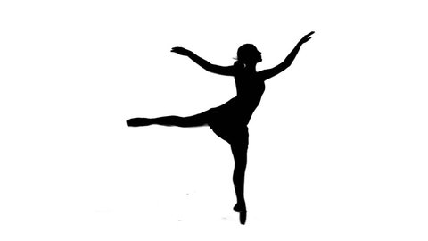 Silhouette series. Ballet dancing woman