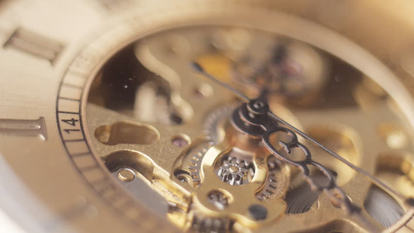 CU watch movement and face with hands