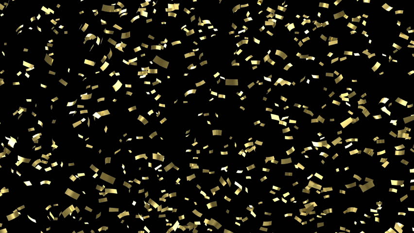 Falling Golden Confetti On Black Stock Footage Video (100% Royalty-free