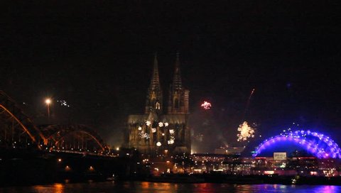 New Year,  Eve over Köln / Cologne 2013/2014, Video 1, Germany,
