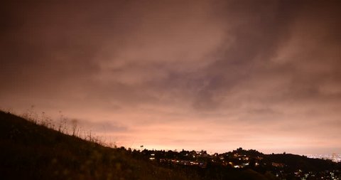 4K Time Lapse of Twilight Flowers and City Lights of Los Angeles  Stockvideó