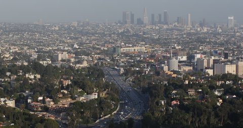 Los Angeles Skyline, Aerial View, California, destination, america, usa, LA day ( Ultra High Definition, Ultra HD, UHD, 4K, 2160P, 4096x2160 )