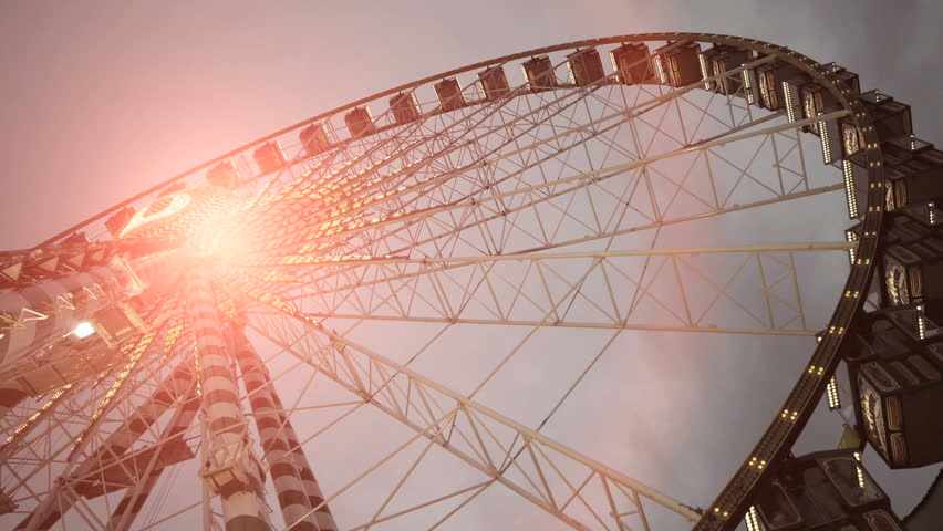 big wheel  ferries wheel .swinging turning around .amusement carnival activity fun. 1080  Royalty-Free Stock Footage #5342606