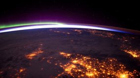 Earth Orbit View from ISS over Europe at night 
Source: NASA Images http://eol.jsc.nasa.gov/Videos/CrewEarthObservationsVideos