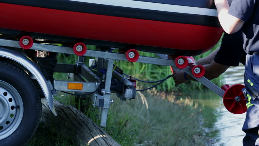 Preparing a firetruck for a pumping of lake waters