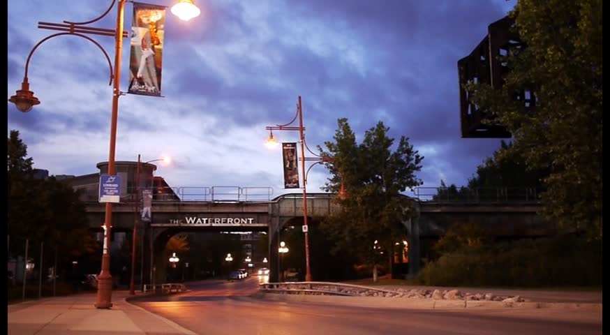 Time Lapse Water front street in Winnipeg Canada