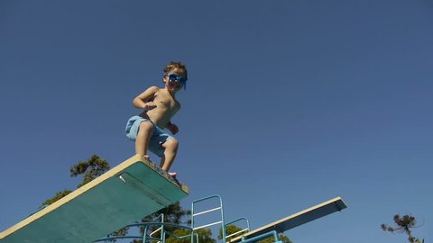 Boy jumping from springboard and diving in Swimming Pool -Slow Motion-
For videos about: swimming, pools, summer fun, vacation, getaways, underwater footage, kids, beating the heat, and exercise.