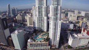 Aerial video of Downtown Miami
